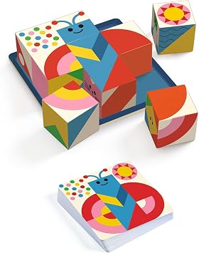 DJECO SoLogic Cubologic 9 - Wooden Logic Game for Little Ones - Challenging, Fun & Creative Activity for Family & Friends - Cute Retro Style Puzzle Toy for Children 6+ Years Girls & Boys | Challenging Creative Activity, Fun Family Puzzle Toy, Cute Retro Style, Entertaining Gift for Boys and Girls