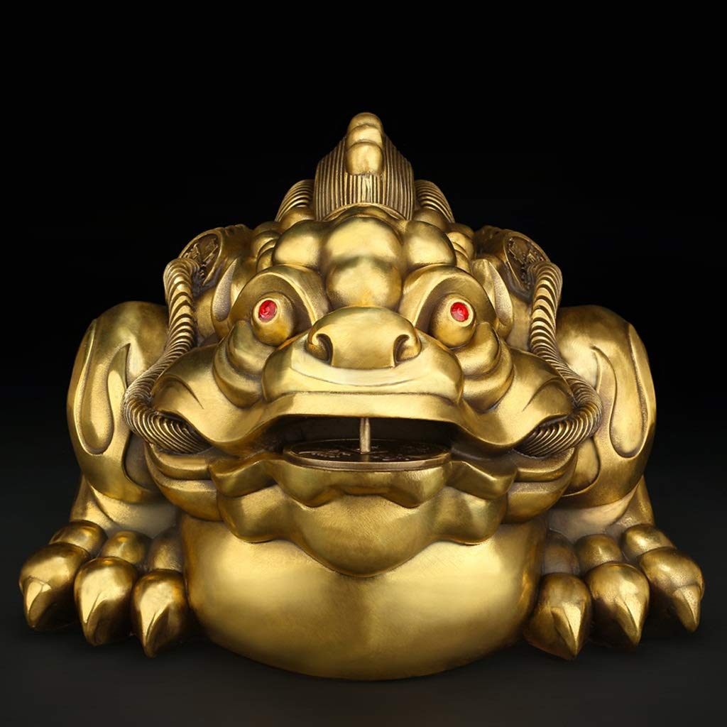 Garosa Graffetta Rana Portafortuna Feng Shui, Moneta della Ricchezza Cinese, Decorazione Lucky Toad per Casa e Ufficio, Simbolo di Fortuna e Prosperità (Oro