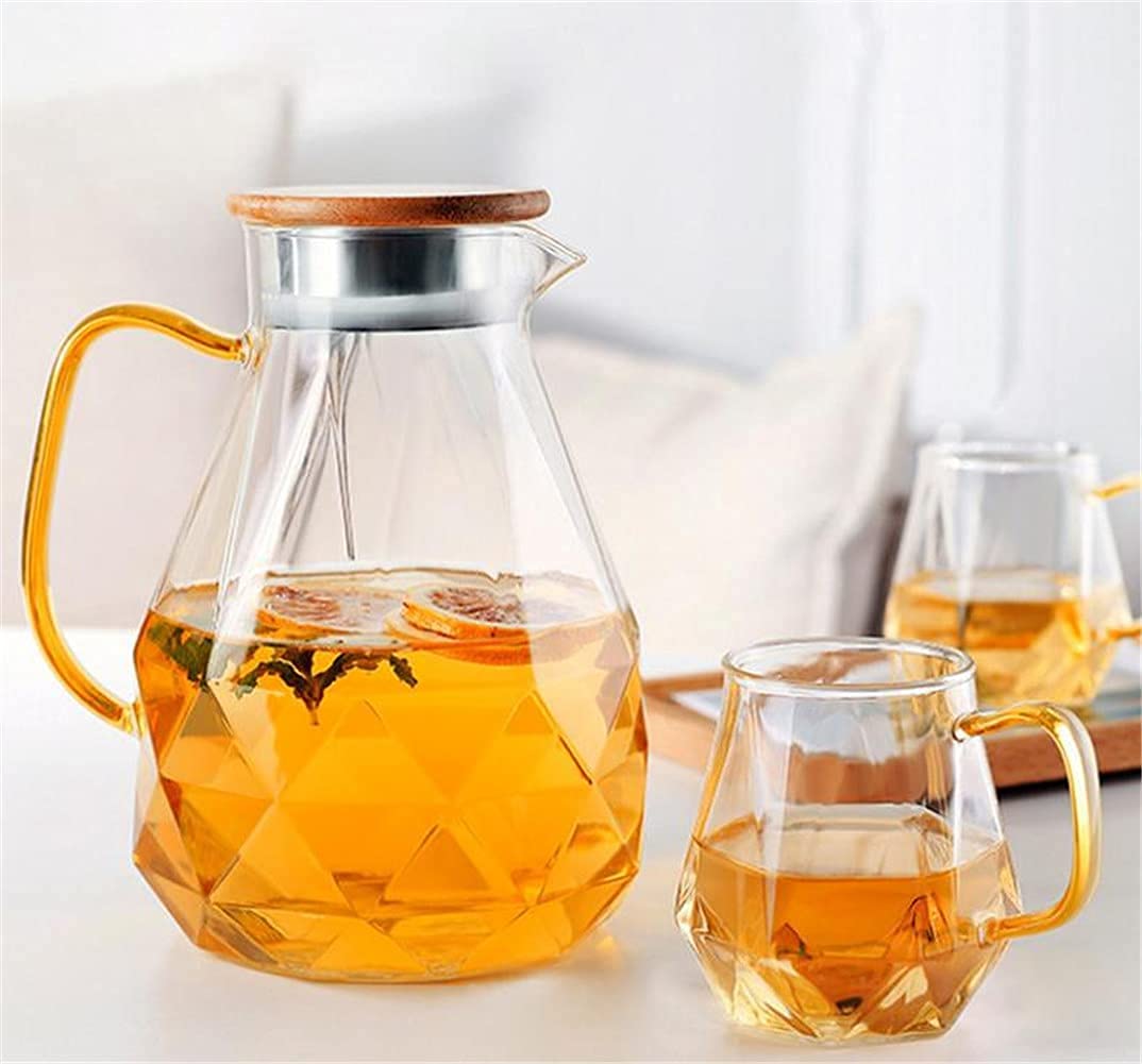 House ガラスピッチャーとグラスセット 楽天市場】ガラス ピッチャー 1.8L 2個カップ付き 大容量 耐熱ガラス