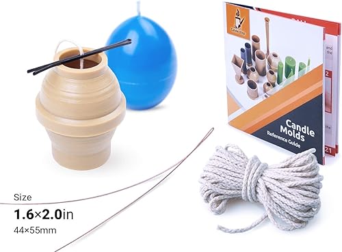 Miniatura 9 de Candle Shop - Molde de vela en forma de huevo - Altura 3.5 pulgadas, ancho 2.3 pulgadas - 30 pies de mecha incluida como regalo - Moldes de vela de