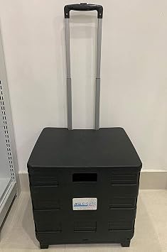 NEW HEAVY DUTY EXTRA LARGE FOLDABLE FOLDING SUPERMARKET GROCERY SHOPPING BOOT TRUNK CAMPING CART CRATE BOX TROLLEY 40KG CAPACITY FOLDS FLAT BLACK LID