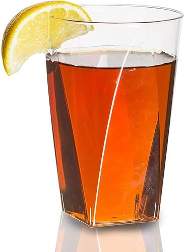 Miniatura 2 de Kaya Impresionantes vasos de plástico con fondo cuadrado transparente, 7 onzas (paquete de 20), perfectos para celebraciones, reuniones y comedor en