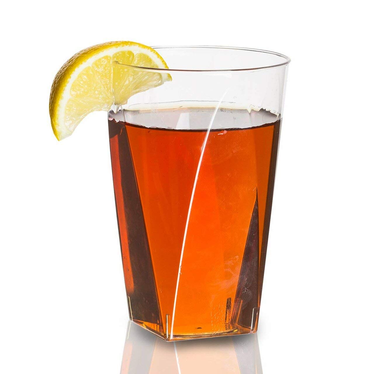 Kaya Elegant Clear Square Bottom Plastic Cups 10 Oz