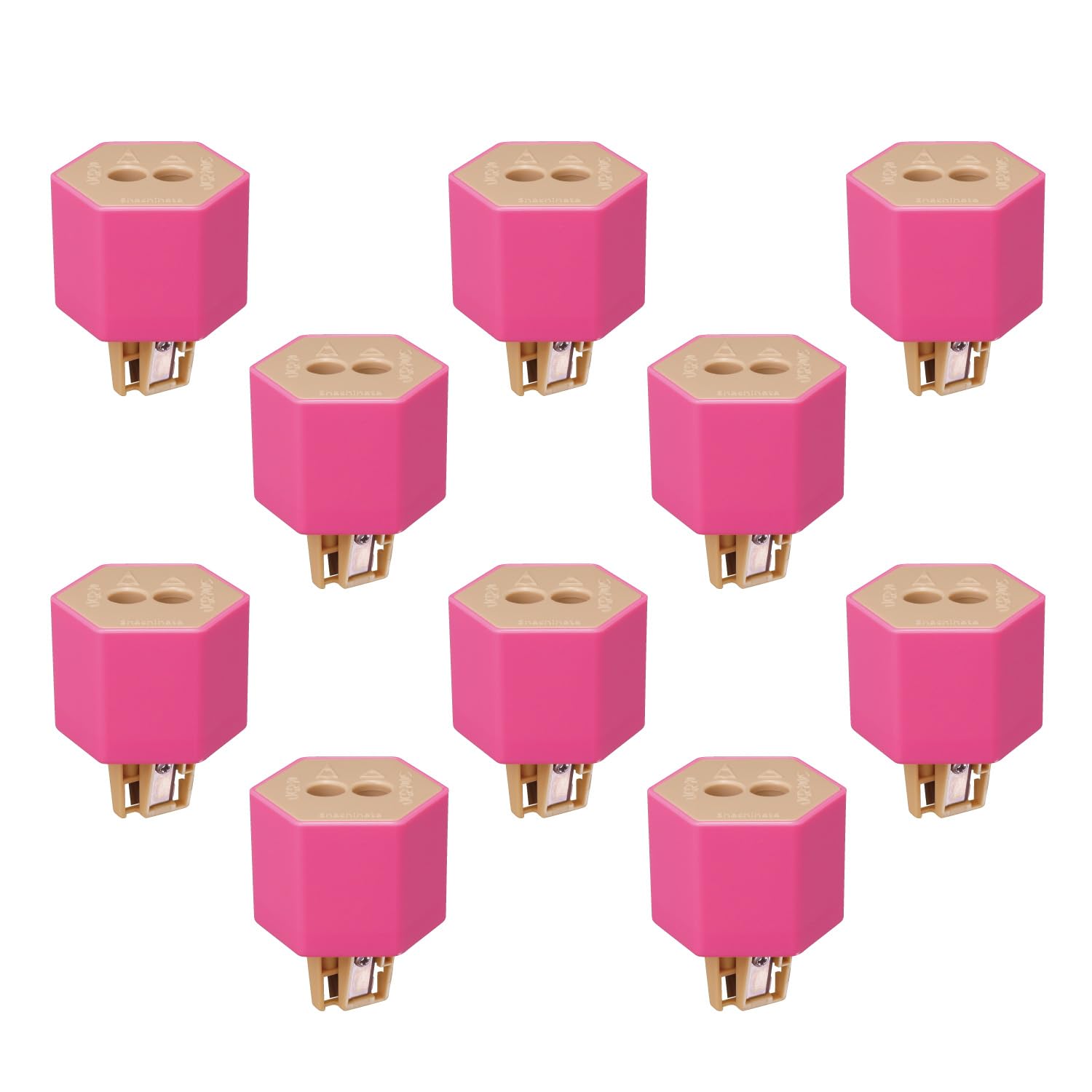 ShachihataZKC-W2/H_10 Kesuri Cap, Plastic Bottle Mounting, Twin, Pink, 10 Pieces