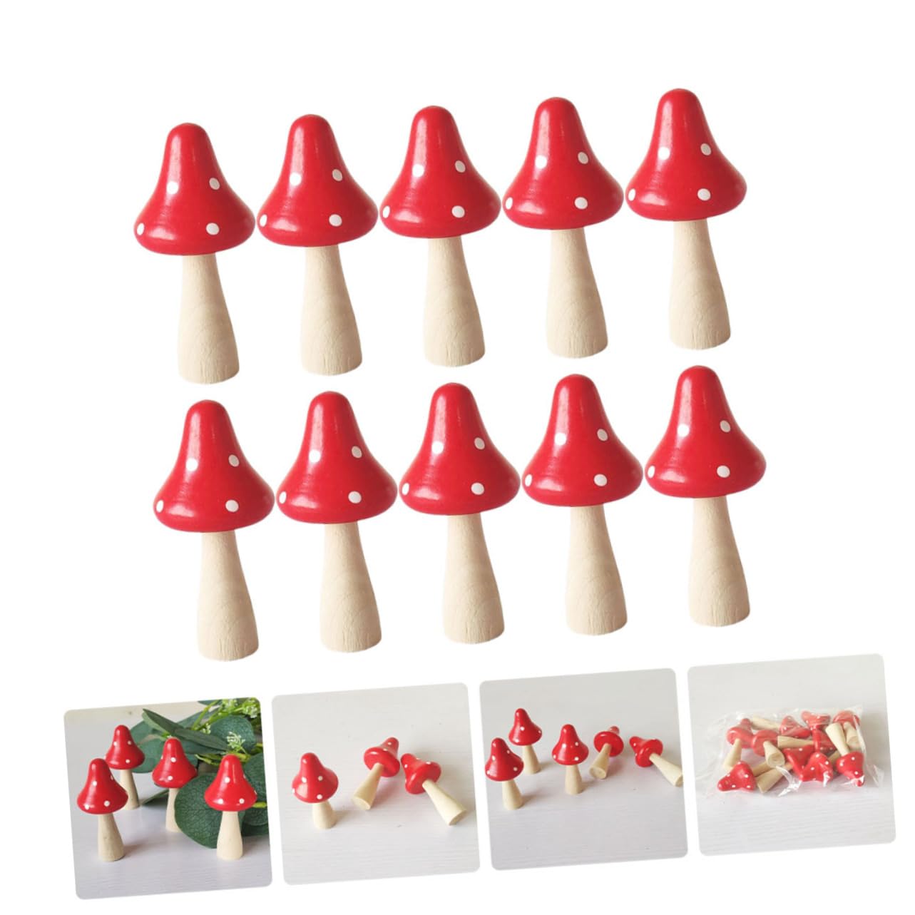 Kisangel 30stücke Dekorative Holzpilze Aus Miniatur Ornamente Für Tischdekoration Fotografie Requisiten Moos Deko Stilvolle Wohnaccessoires Für Kreative Gestaltung