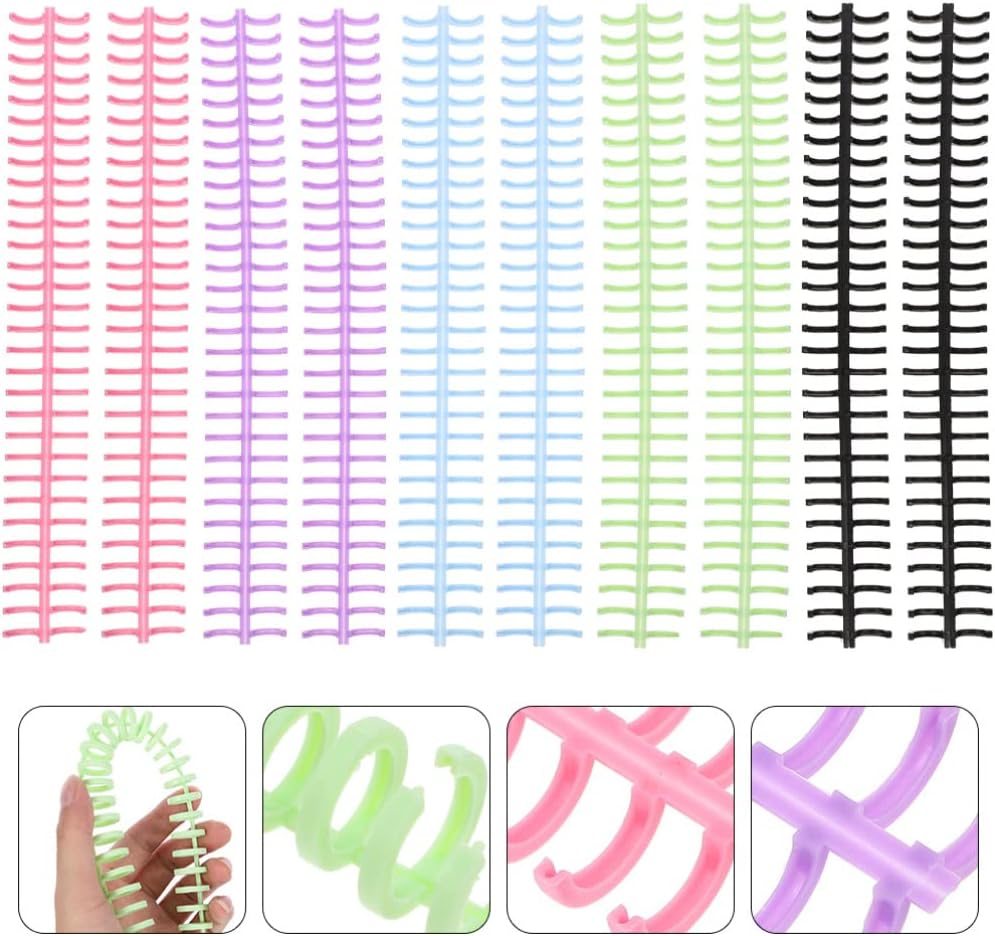 Tofficu Spiral Notebooks Book Binder Strip Rings 10Pcs Binding Spines Combs Plastic Loose Leaf Binder Rings Snap Hinged Book Rings for DIY Travel Diary Photo Album Keychain Ring : Office Products