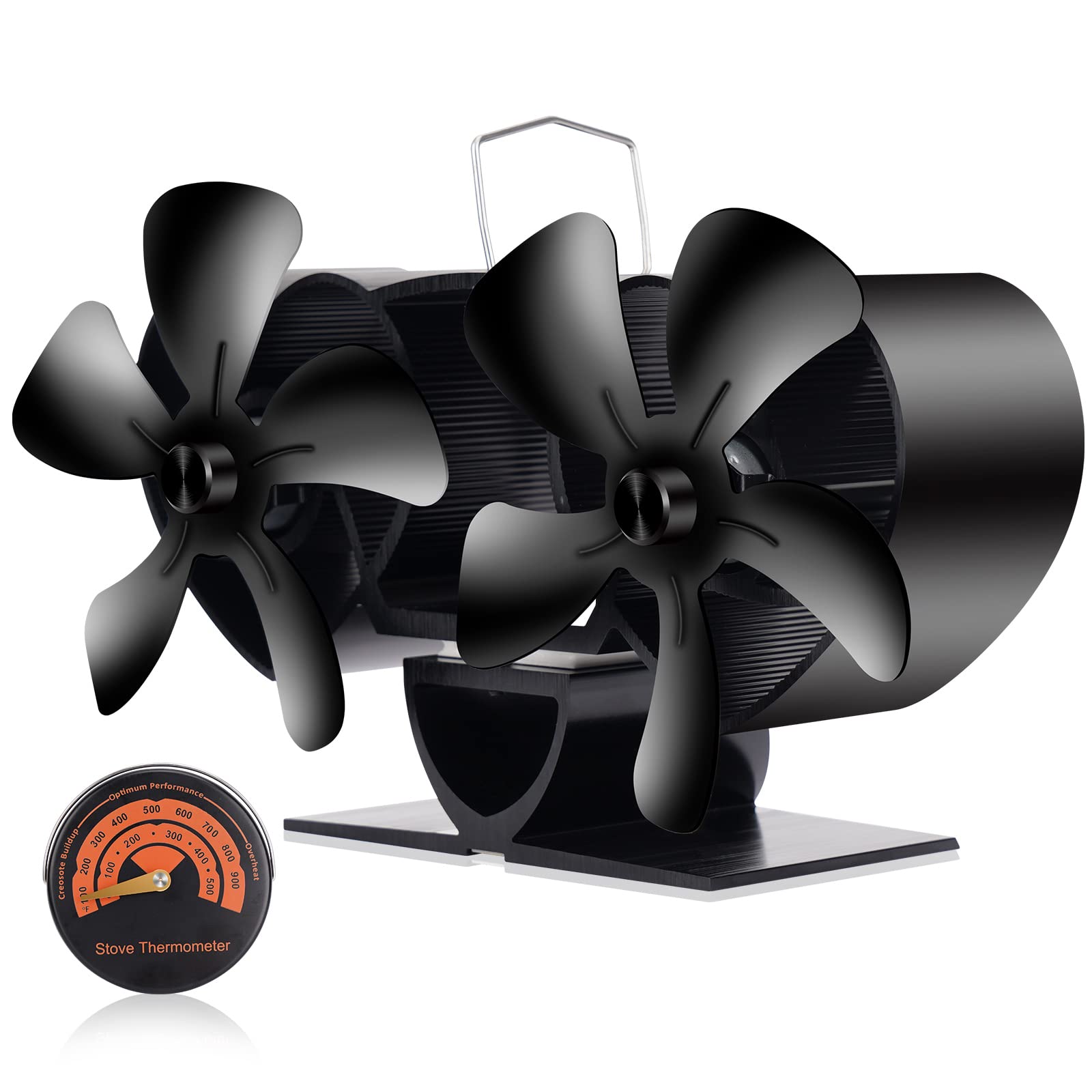 LAMA Fireplace Fan with 10 Blades and Thermometer, Quick Self-Start Stove  Fan, Heat Powered, Low Noise Fan, Magnetic Heater Fan for Fireplace, Wood  Stoves : Amazon.co.uk: DIY u0026 Tools