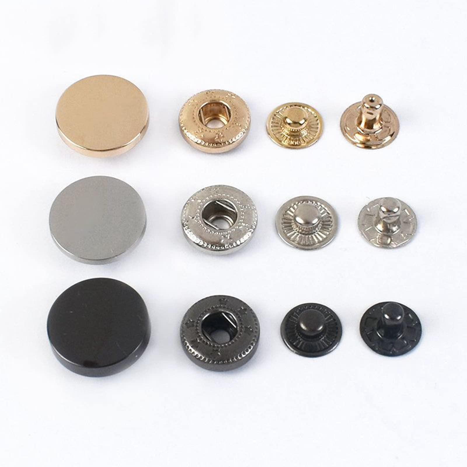 10pcs 10-25mm Bottone a pressione in metallo Bottoni da cucire Bottoni automatici per vestiti Bottoni decorativi per cappotto Artigianale in pelle, Argento, 25mm