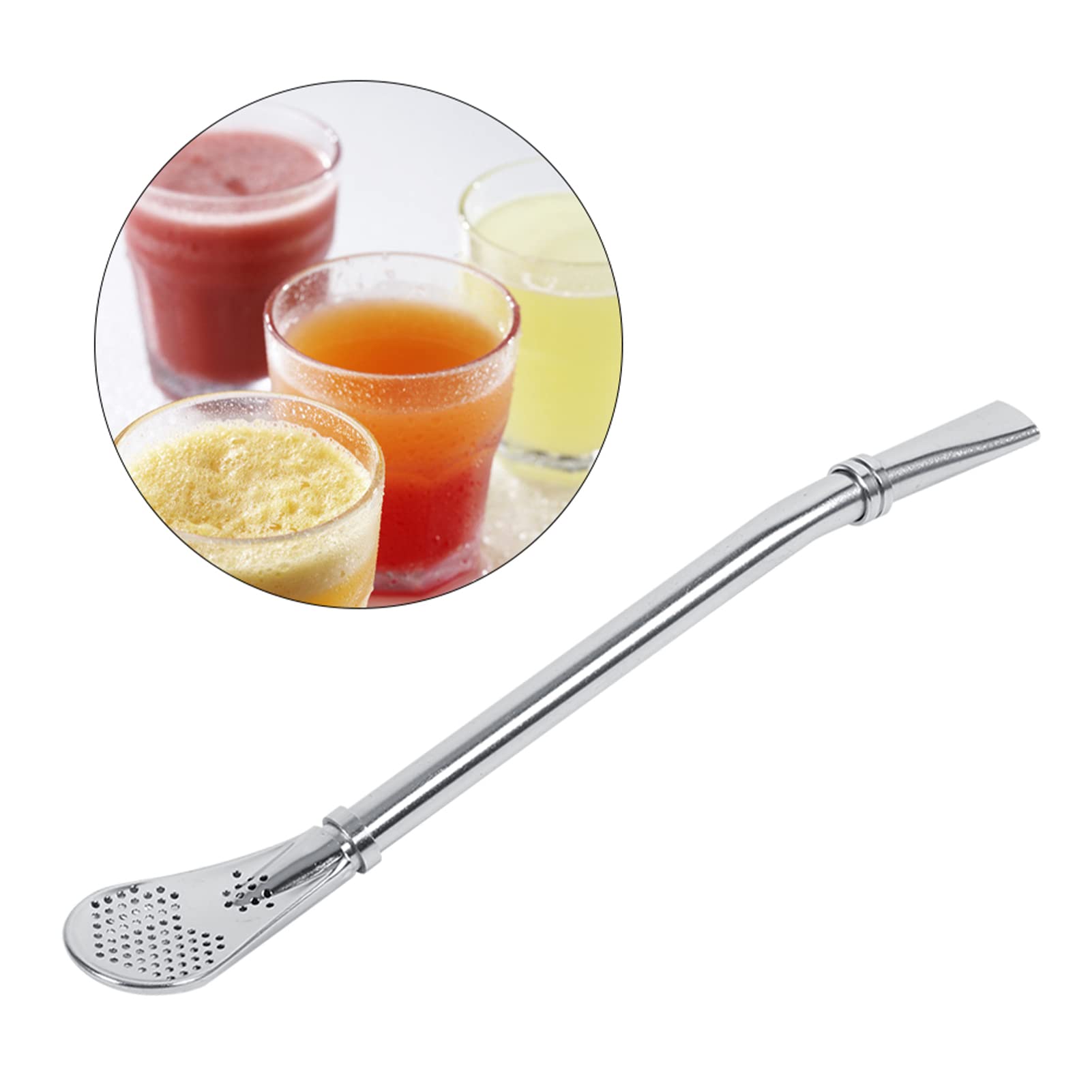 Pajitas de Acero Inoxidable, Bombilla para Mate, Mate Calabaza, Paja de Beber, para Té Helado, Cóctel, Café, Jugo