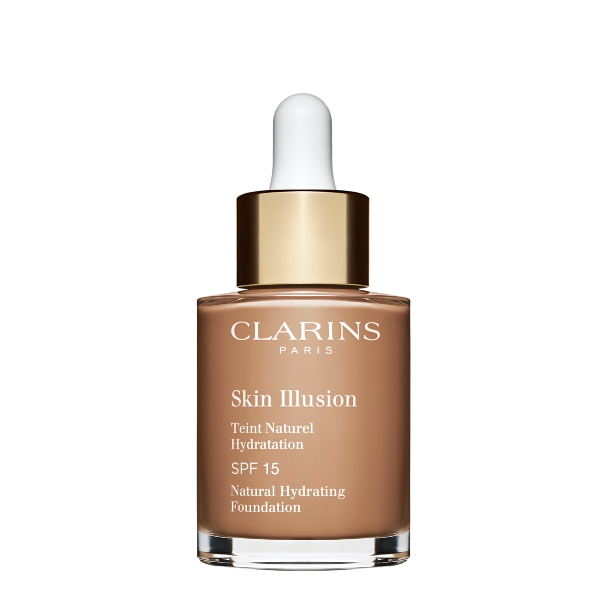 Clarins Skin Illusion Fondotinta Liquido Idratante Naturale con SPF 15, 112.3 Sandalwood, 30 ml