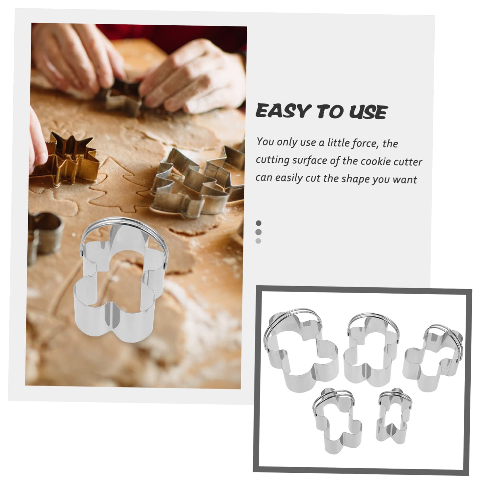 TOPBATHY 15 Stk 5-teiliges Set Mousse-Ringe Gebäckschneider Girlscoutkekse Ingwerkekse Muffin küchenmaschiene kochgeschirr schöner Keksausstecher Formen von Ausstechformen Rostfreier Stahl