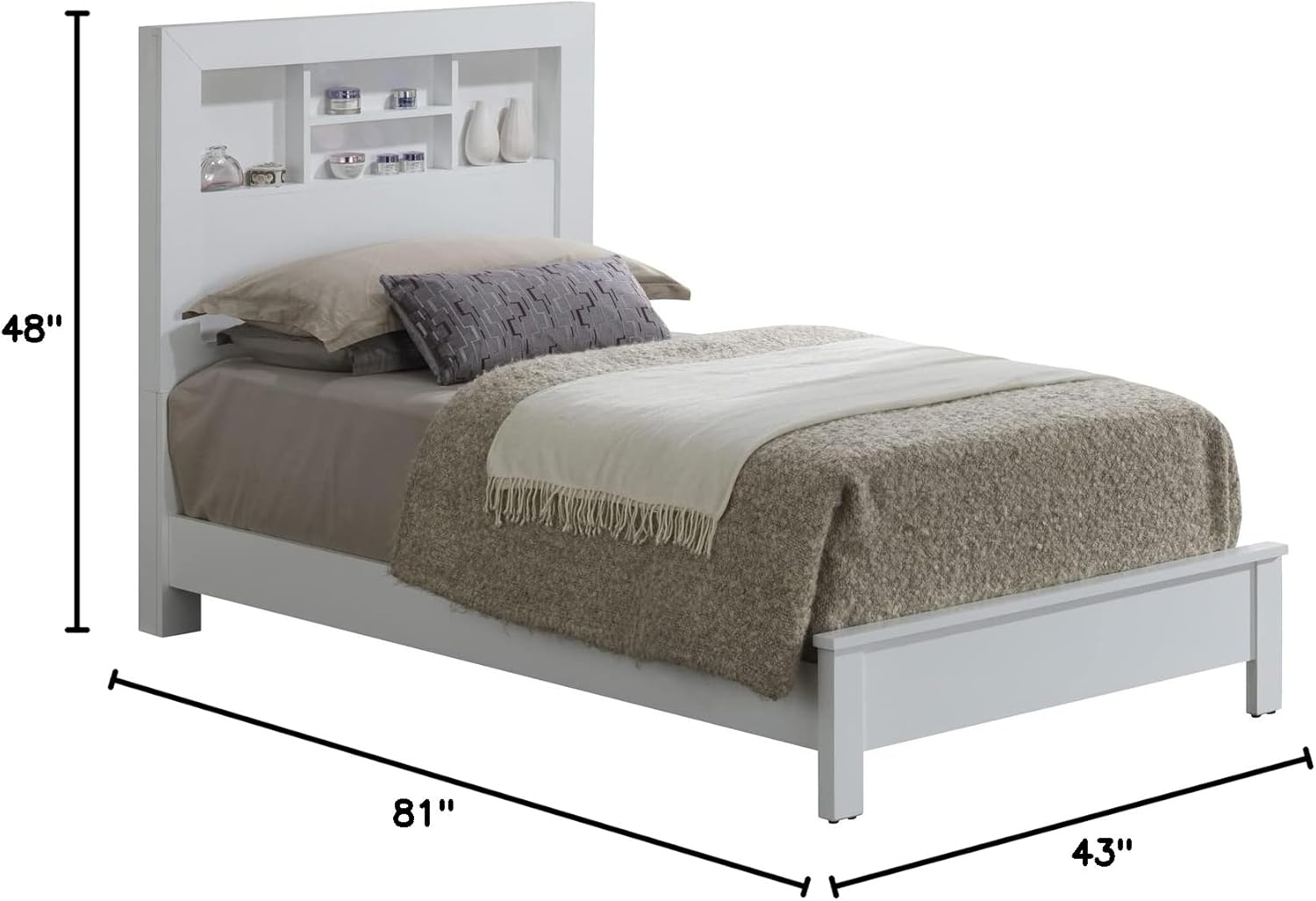 Glory Furniture Burlington Twin Panel Bed in White
