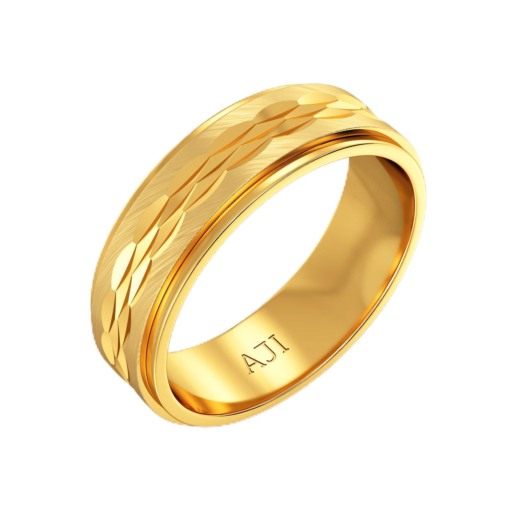 22k (916) Purity | BIS Certified | Noble Texture Gold Ring For Men-image-21