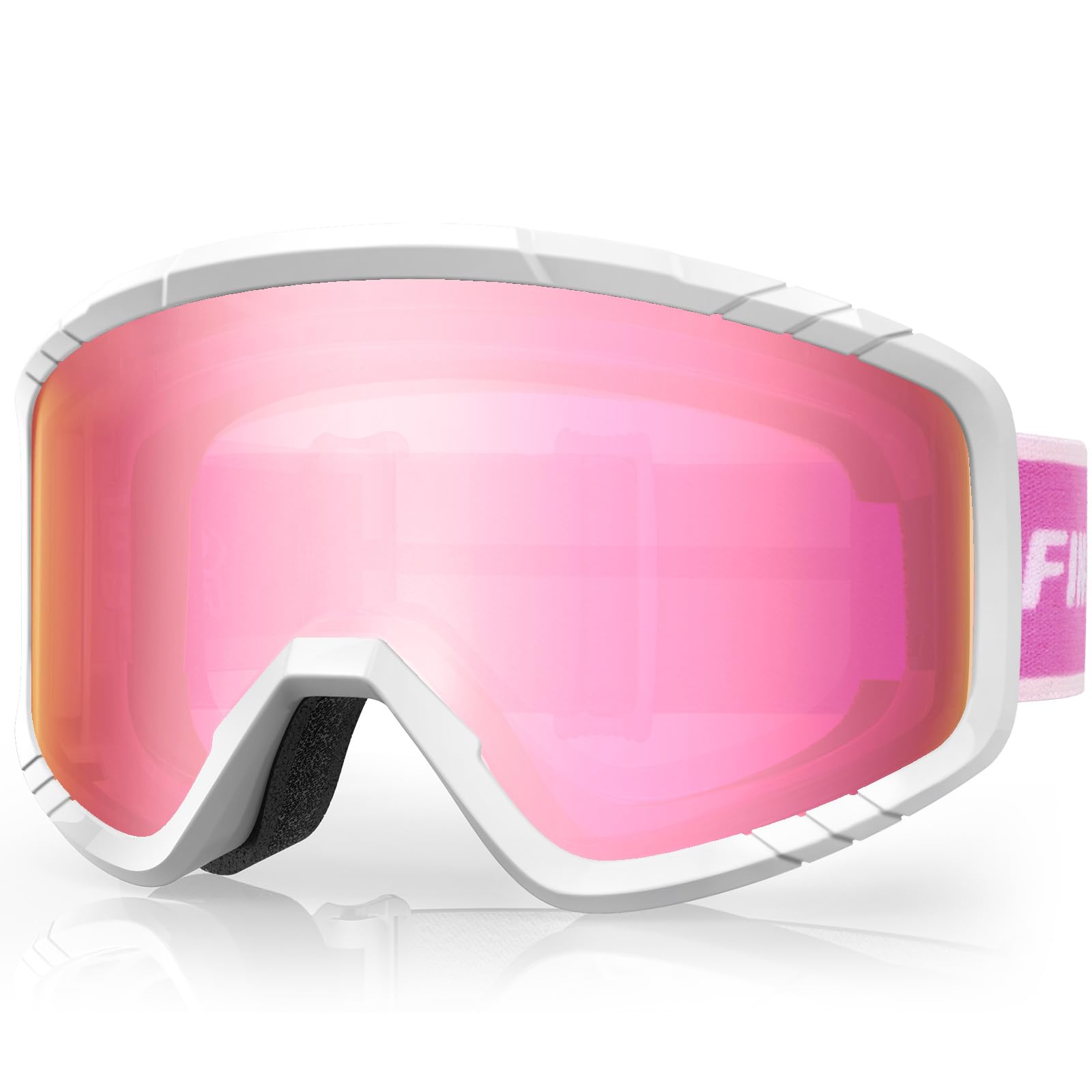 Findway Maschera da Sci, Occhiali da Sci per Bambini maschi, bambini femmine, bambini OTG Maschere Sci, 100% Anti-UV Maschera Sci, Anti Nebbia, Adatto a Snowboard