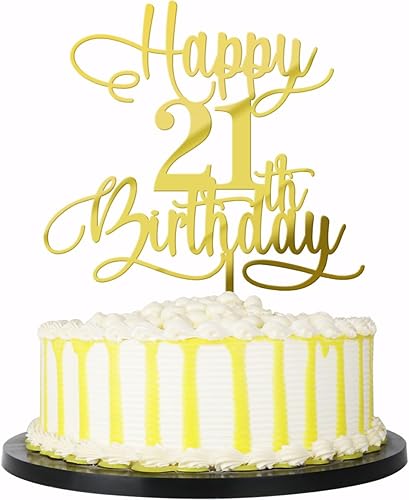 Miniatura 7 de Decoración de pastel de acrílico de doble cara dorada para feliz 50 cumpleaños, aniversario, fiesta, suministros de decoración de pasteles, tamaño