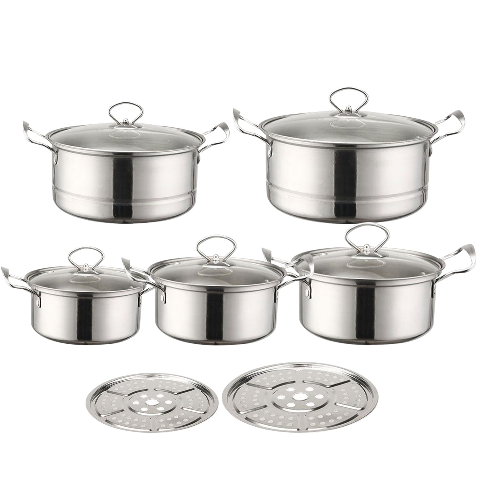 Kochtopf-Set – Soßentopf-Set | Professionelles Kochgeschirr-Set zum Dämpfen von, Schmoren von Suppe, Küche, Restaurant | Küchenutensilien Zum Dämpfen Schmoren Für Haushalt Gastronomie