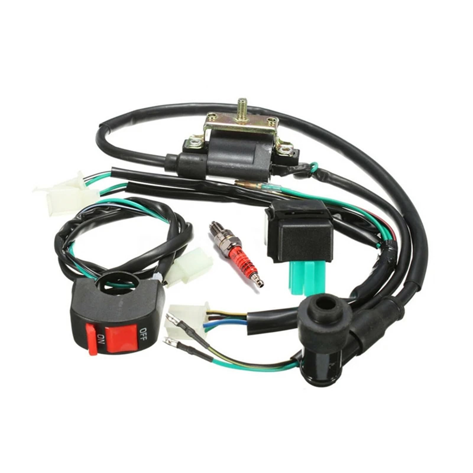 5 pezzi/set cablaggio interruttore on-off bobina CDI scintilla per kit candela per 110 125 140 per cc per pit bike ATV