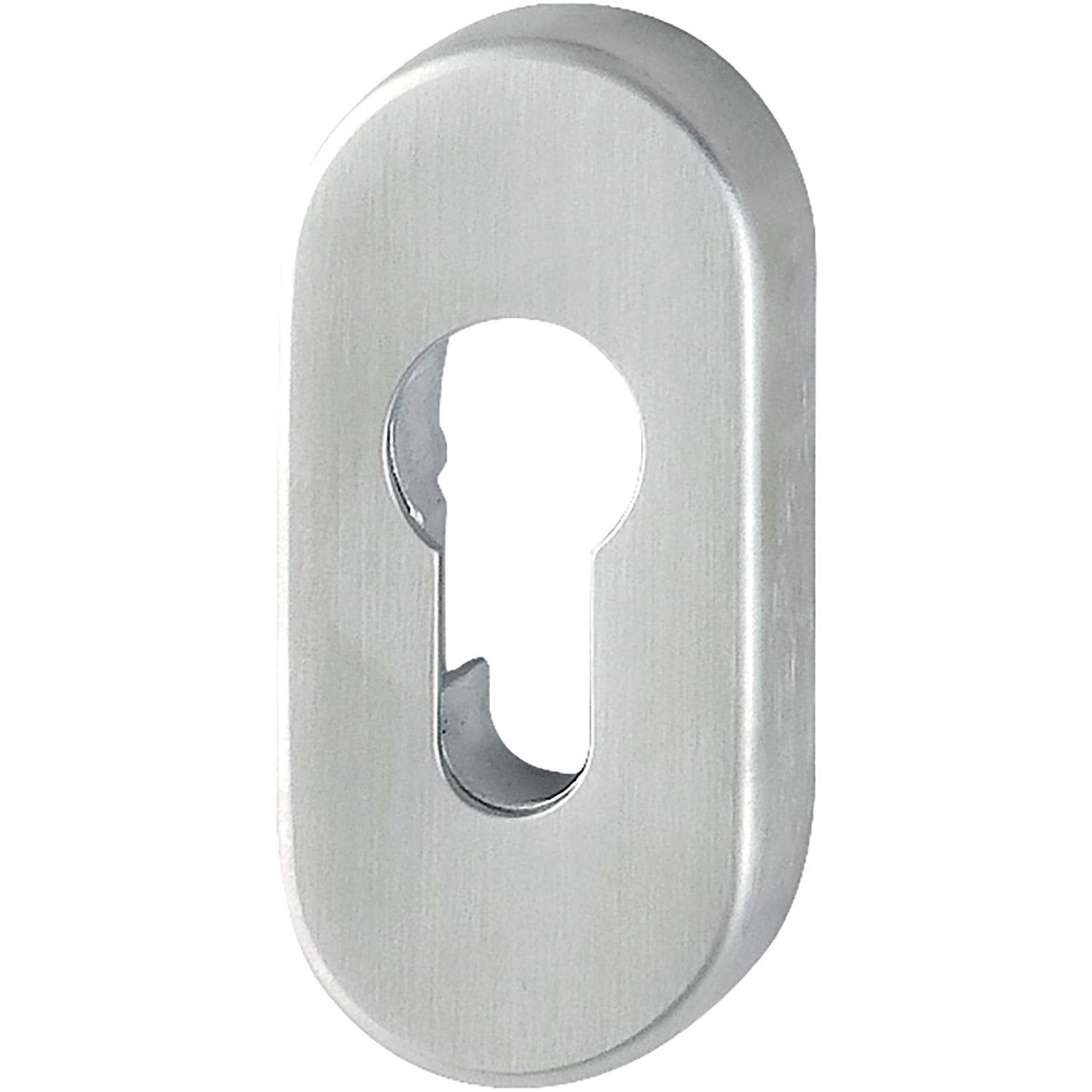 Protective Rosettes PZ Oval Exterior 33 x 72 x 10 mm Matt Stainless Steel