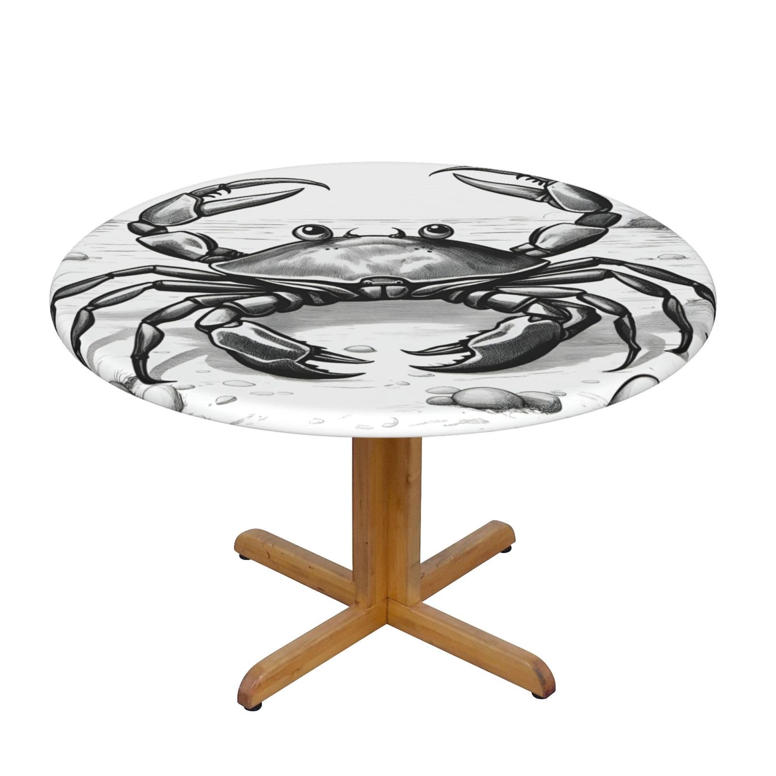 Cartoon Crab 1 Print Wipe Clean Oval Tablecloth Stain-Resistant Dining Table Accessories Table Protector For Home