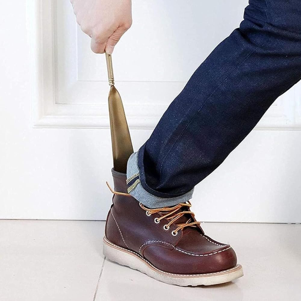 Calzadores de Metal para Zapatos, Calzador Largo, Calzador de Metal, Mango Largo, Adecuado para Hombres Mayores y Accesorios para Zapatos
