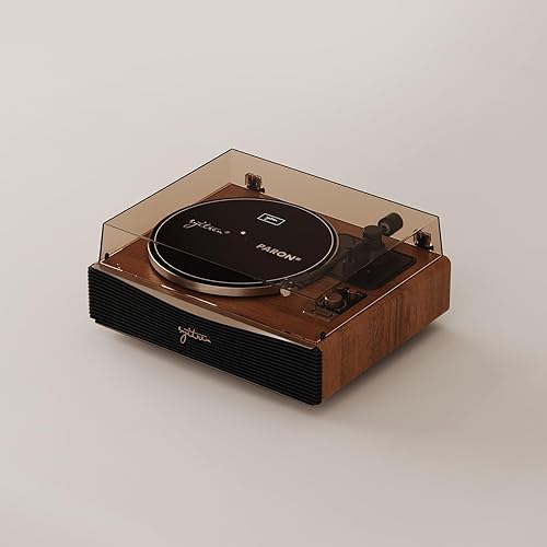 Miniatura 4 de Paron - Tocadiscos vintage con altavoces integrados Bluetooth, fonógrafo retro de madera de nogal para discos de vinilo