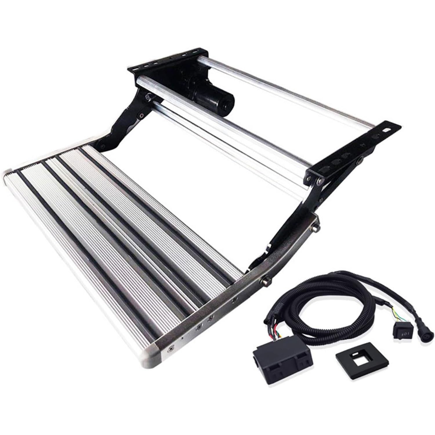 Marchepied électrique pour camping-car en alu pliable et robuste charge 150 kg