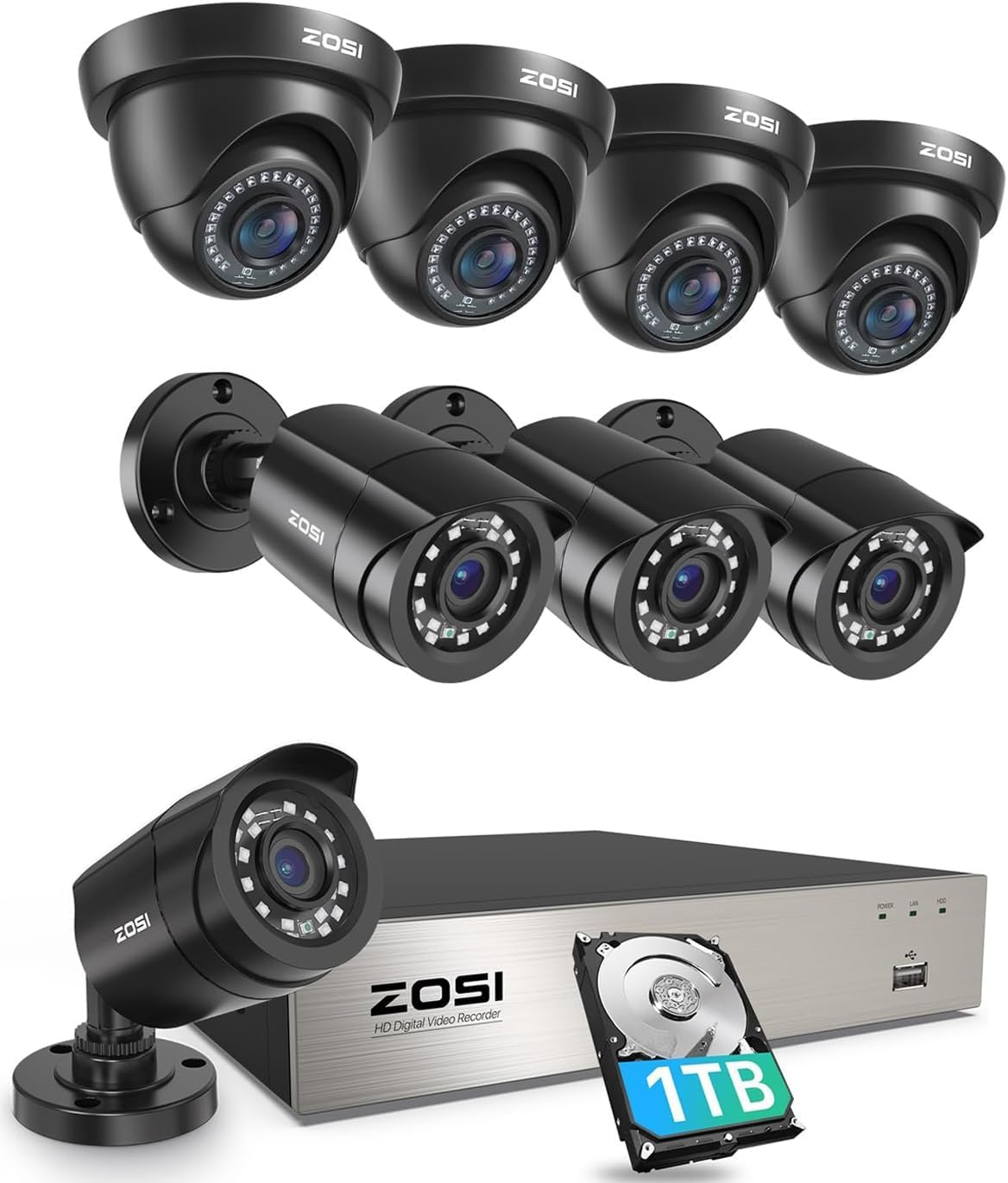 Amazon.com : ZOSI 3K Lite AI Security Camera System with 8CH H.265