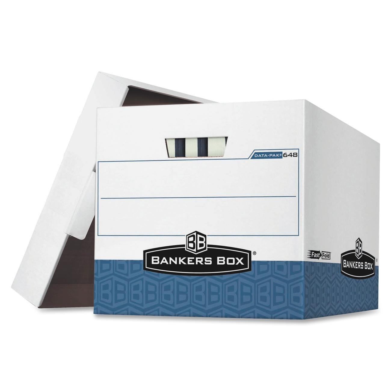 Bankers Box Data-Pak Heavy-Duty Storage Boxes, FastFold, Lift-Off Lid, Fits Computer Paper, Case of 12 (00648)