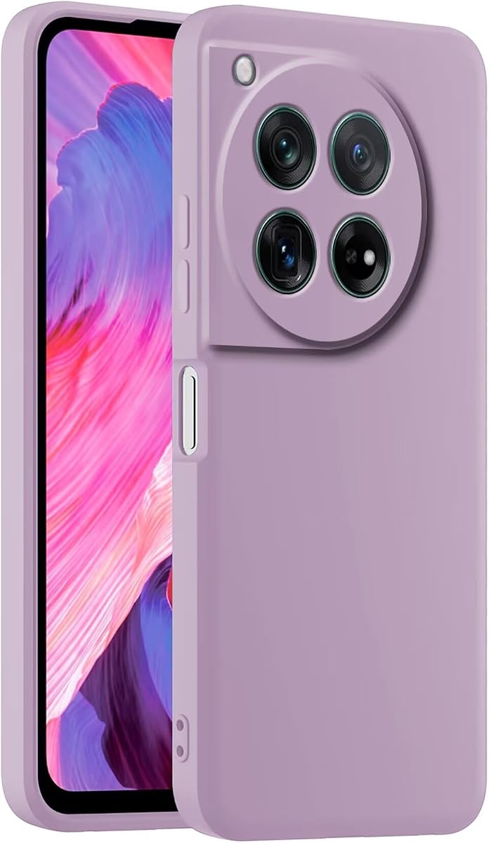 Colorful Silicone Phone Case Cover, Suitable for OnePlus 12R / OnePlus Ace 3 (6.78") - Grass Purple