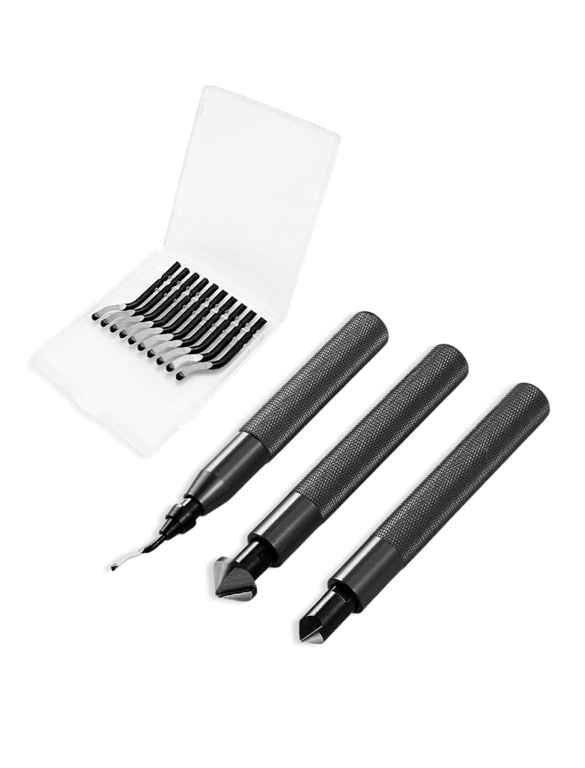 Deburring Tool Set 2 Submerged Hand Reamers with 10 Blades - Metal, Resin, PVC Pipe, Copper, Plastic, 3D Printing Edge General Purpose Pipe Trimming and 3D Printing Burr Removal Specialty (Black)