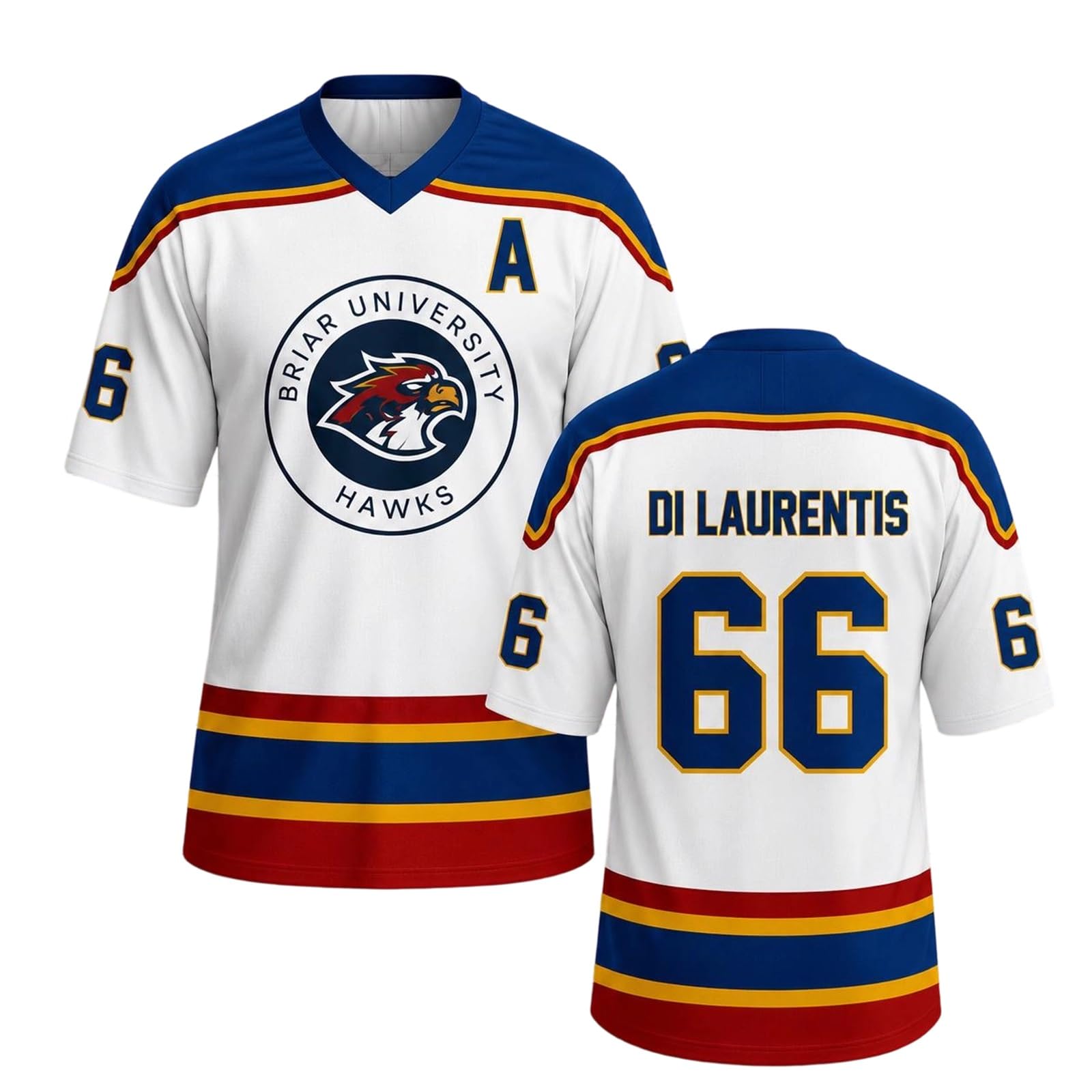 Off Campus Hockey Jersey Graham 44 & Logan 22 & Tucker 46 & Di Laurentis 66 Briar U Jersey Shirts Men/Women Unisex Short Sleeve Briar Hockey Shirts Sports Inspired Tshirts Off Campus Merch for Fans — image 1