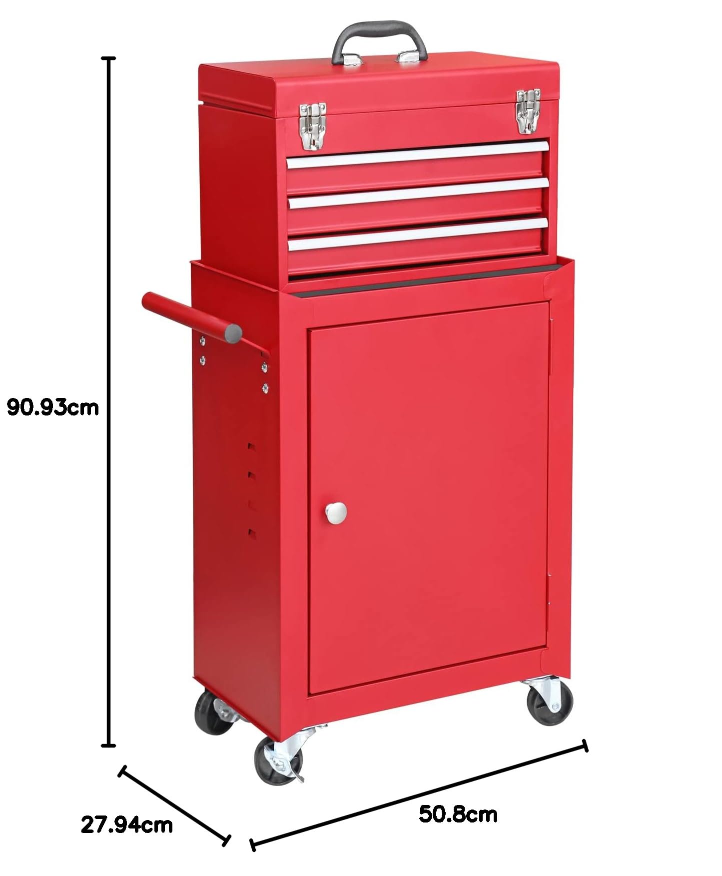 GSTANDARD Baúl de herramientas, aleación de acero, rojo