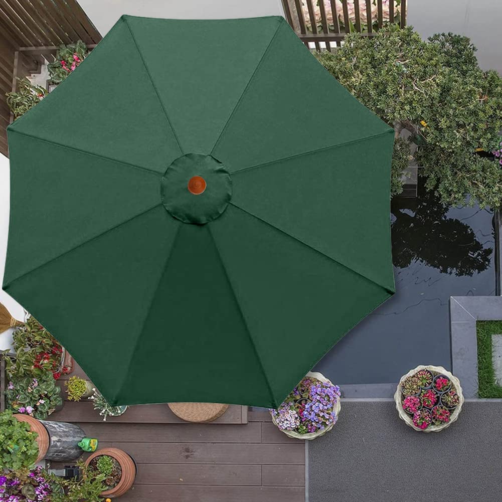 Copertura di ricambio per ombrellone, 300 cm, 8 costole, impermeabile, protezione UV, copertura per ombrellone, per il mercato esterno, per il tavolo, baldacchino, in tessuto di ricambio, senza