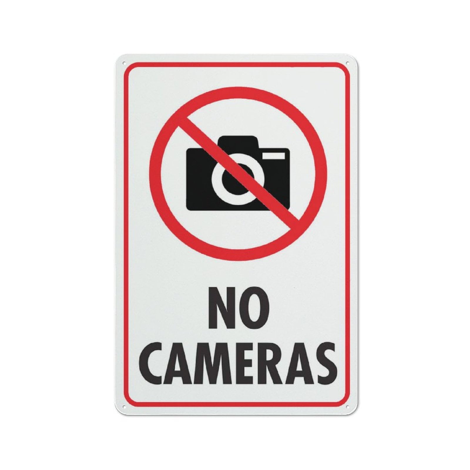 peiyeety No Cameras Sign Metal Signs 12X8 Inch Rust Free Aluminum,Uv Ink Printing,Durable/Weatherproof Outdoor for Home