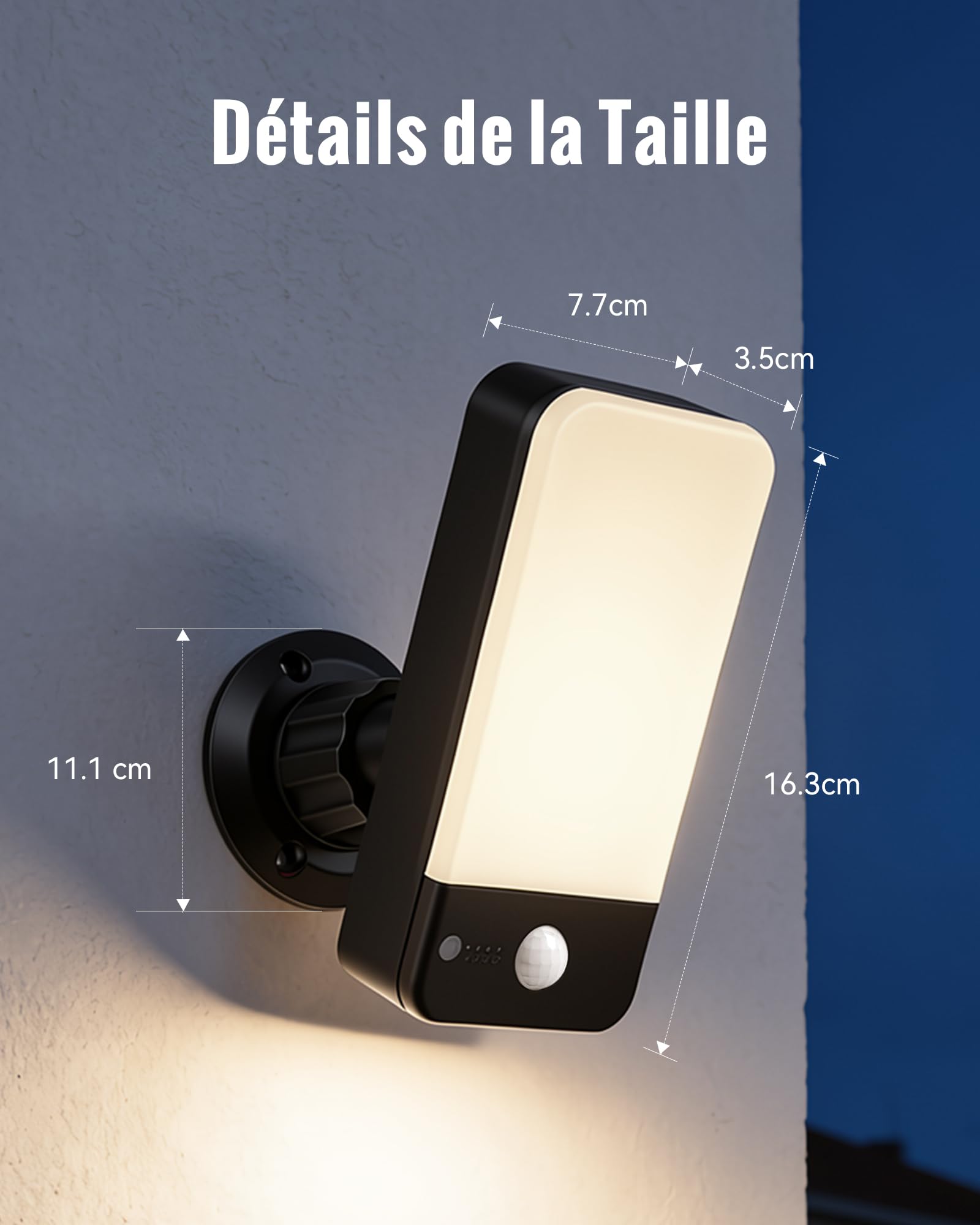 2X Applique Murale Exterieur Detecteur de Mouvement Lampe Exterieur Murale