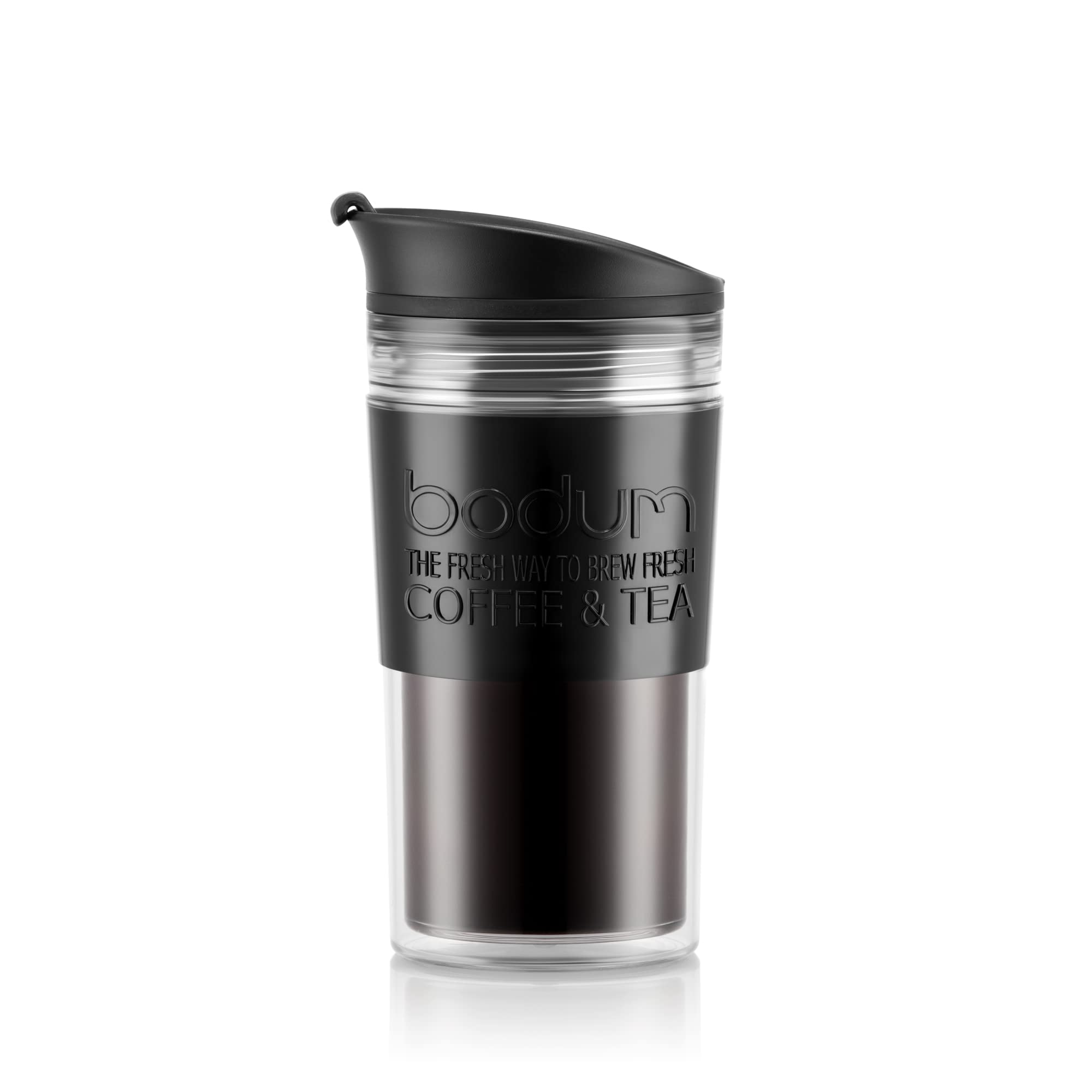 BODUMTravel Mug Mug, 0.35 l, 12 oz, Black with Colorful Accents
