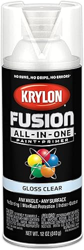 Vista 2 de Krylon Fusion All-In-One K02705007- Pintura en aerosol para uso en interiores y exteriores, transparente brillante, 12 onzas (paquete de 2)
