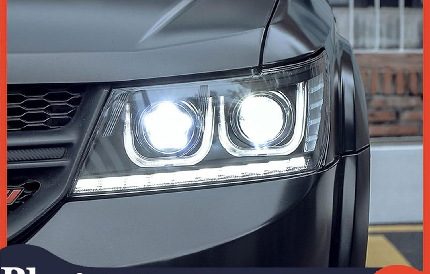 Car Styling Head Lamp Compatible With Dodge Journey JCUV Headlights Fiat Freemont LED Headlight H7 D2H Hid Option Angel Eye Bi Xenon Beam(Headlight No Bulb)