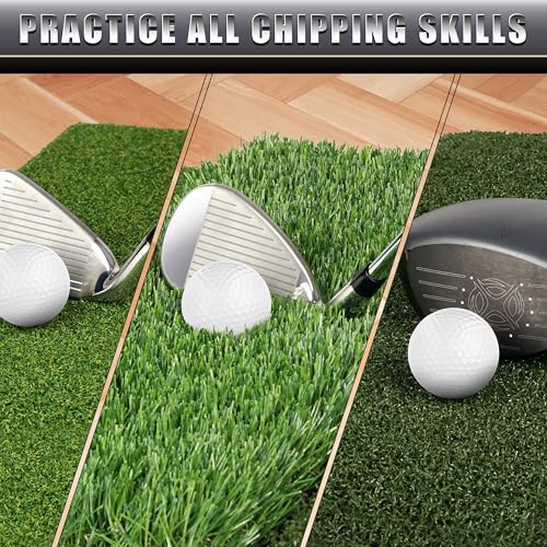image for CHAMPKEY Double Sided Golf Chipping Net Come with Tri-Turf Hitting Mat