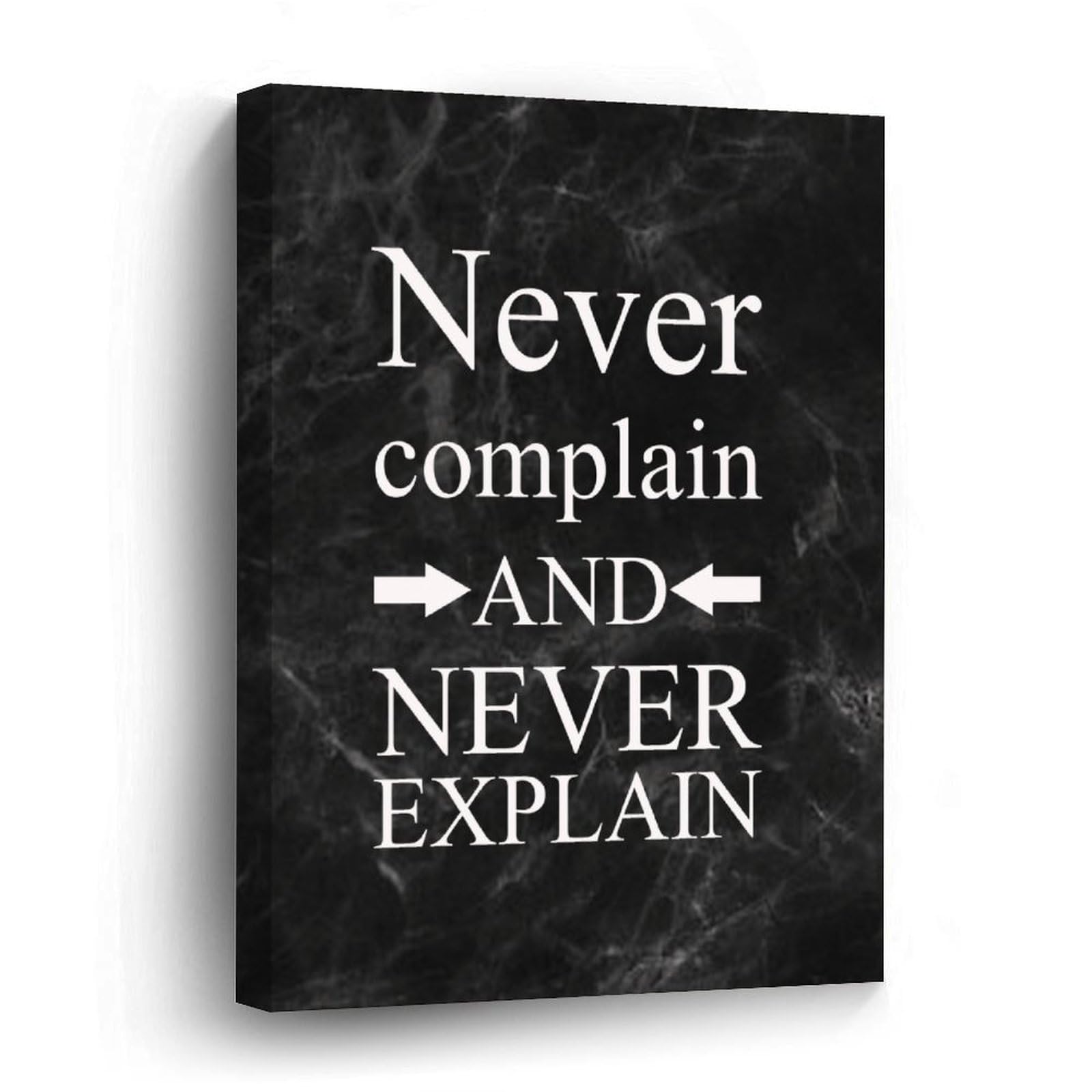Dreamautumn Style-1-3 Never Complain And Never Explain. Canvas Wall Art With Saying 8X10in Printed Pictures Artwork Posters Paintings Decoration For Living Room Bedroom Office Coffee Club New Home Birthday Gifts