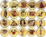 Flash tattoo art pin set of 20 1' inch (25mm) pins badge traditional classic mans ruin mom dice …