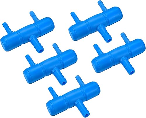 uxcell 5 unids 0.315 in a 0.217 in 2 vías línea de aire tubo divisor conector pecera tanque oxígeno tubo aire adaptador para acuario, azul