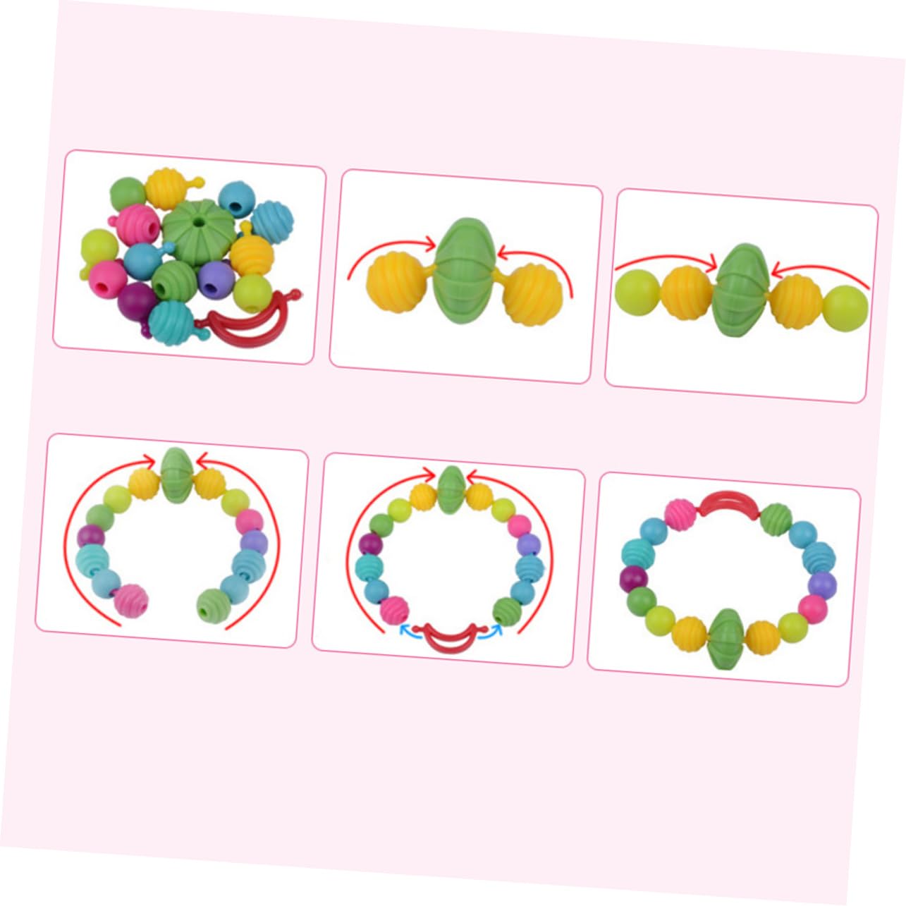 Kit Braccialetti Fai da Te per Ragazzo Ragazza Perline Plastico, 1 | Box Trasparente, Varie Sagome e Misure, per Attività Creative e Decorazione
