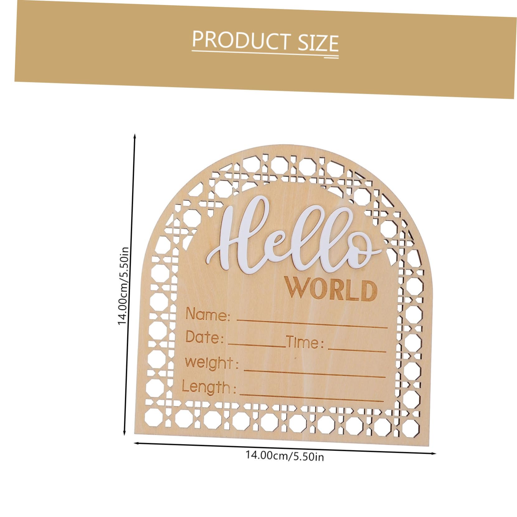 HAPINARY Smooth Wooden Baby Birth Sign Anniversary Custom Welcome Banner Handmade Name Sign