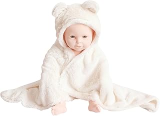 SORRENTO courte à capuche en fausse fourrure - 23 x 31 cm-Crème