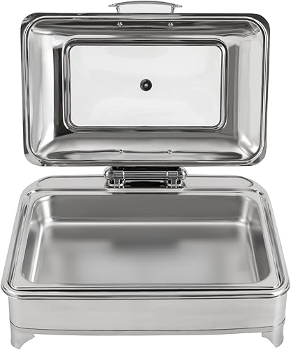 Juego de bufé eléctrico de 110 V 400 W, 9.5 cuartos de galón, con temperatura ajustable de 113.0-176.0 F y tapa transparente para catering, buffets,
