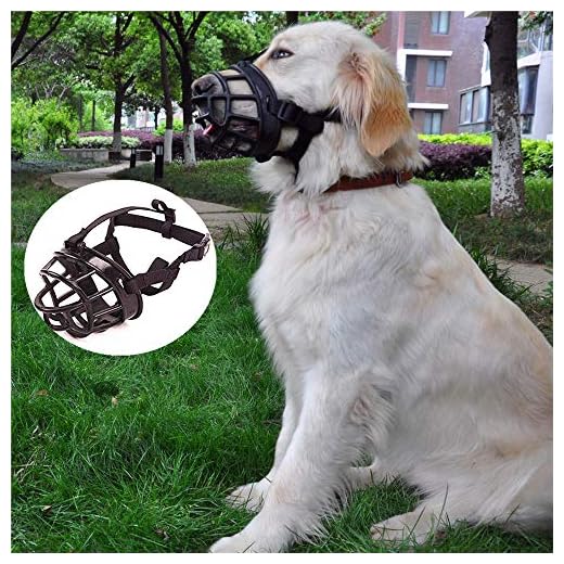 JYHY® Anti-mordedura Bozal para Perros - Cesta de Silicona/Permite Beber/Jadear y Comer,Negro 1