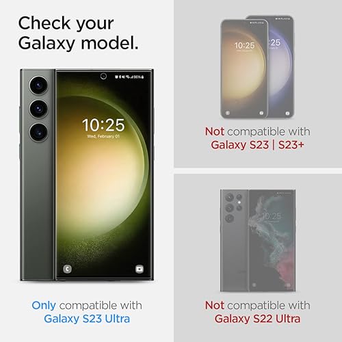 Miniatura 2 de Spigen NeoFlex - Protector de pantalla diseñado para Galaxy S23 Ultra (2023), 2 unidades, compatible con fundas