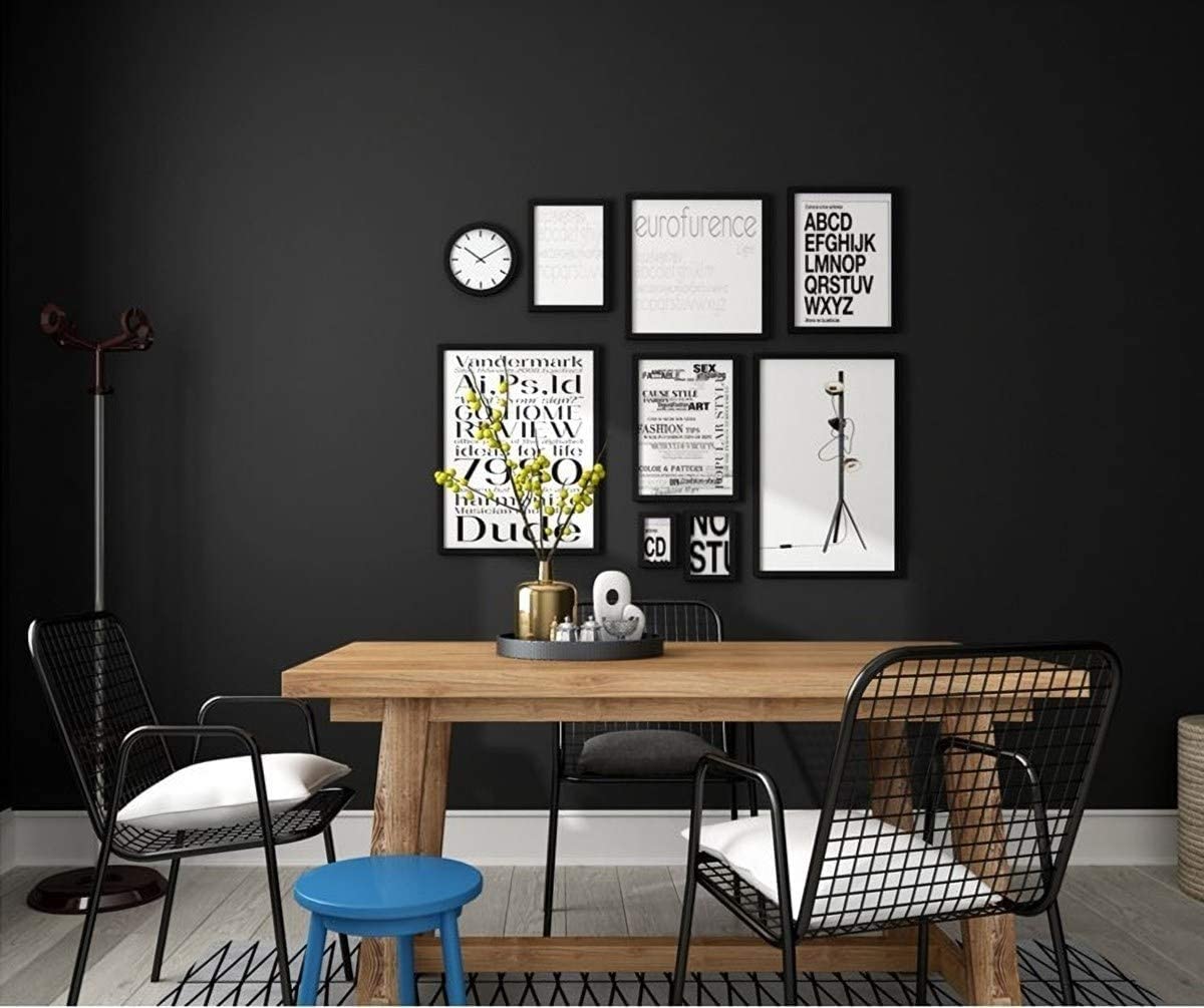 Mercoy 40cm x 300cm Carta Adesiva per Mobili Nero Pellicola Autoadesivo Mobili Carta da Parati Nero Impermeabile Vinilica Decorativa Bagno Cucina Camera da Letto Parete Desktop