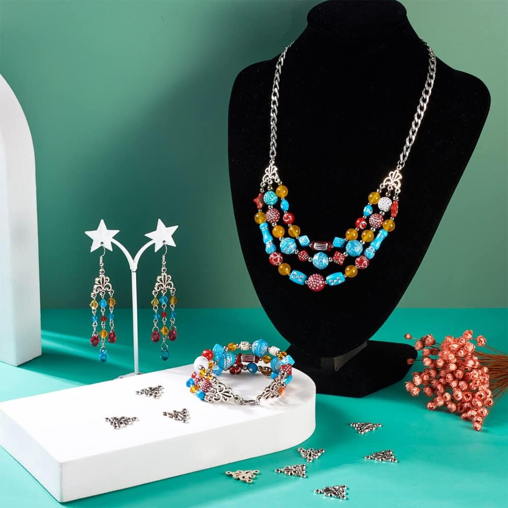 Mega Pet 20pcs Tibetan Silver Triangle Chandelier Component Links Charm Pendant Connectors with 3 Holes for Multi Layers Dangle Earring Bracelet Necklace Jewelry Making - Image 3